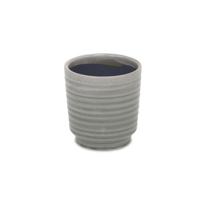 Celadi Gray Rippled Ceramic Pot