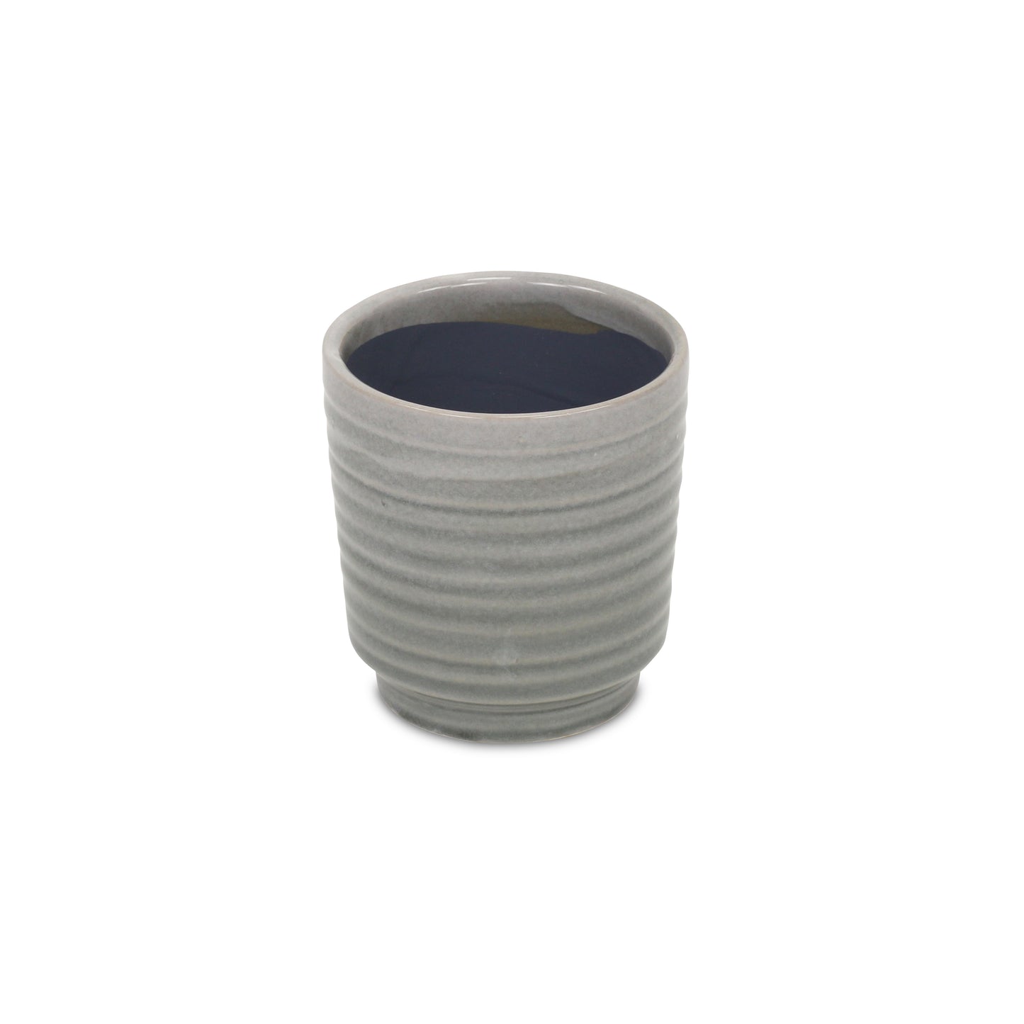 Celadi Gray Rippled Ceramic Pot