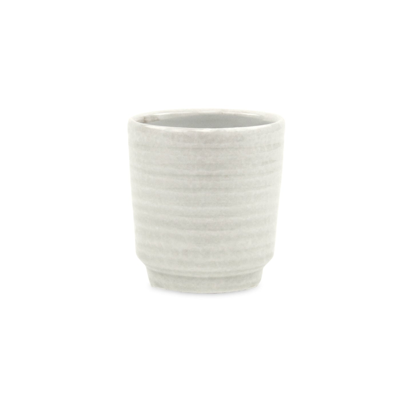 Celadi White Rippled Ceramic Pot