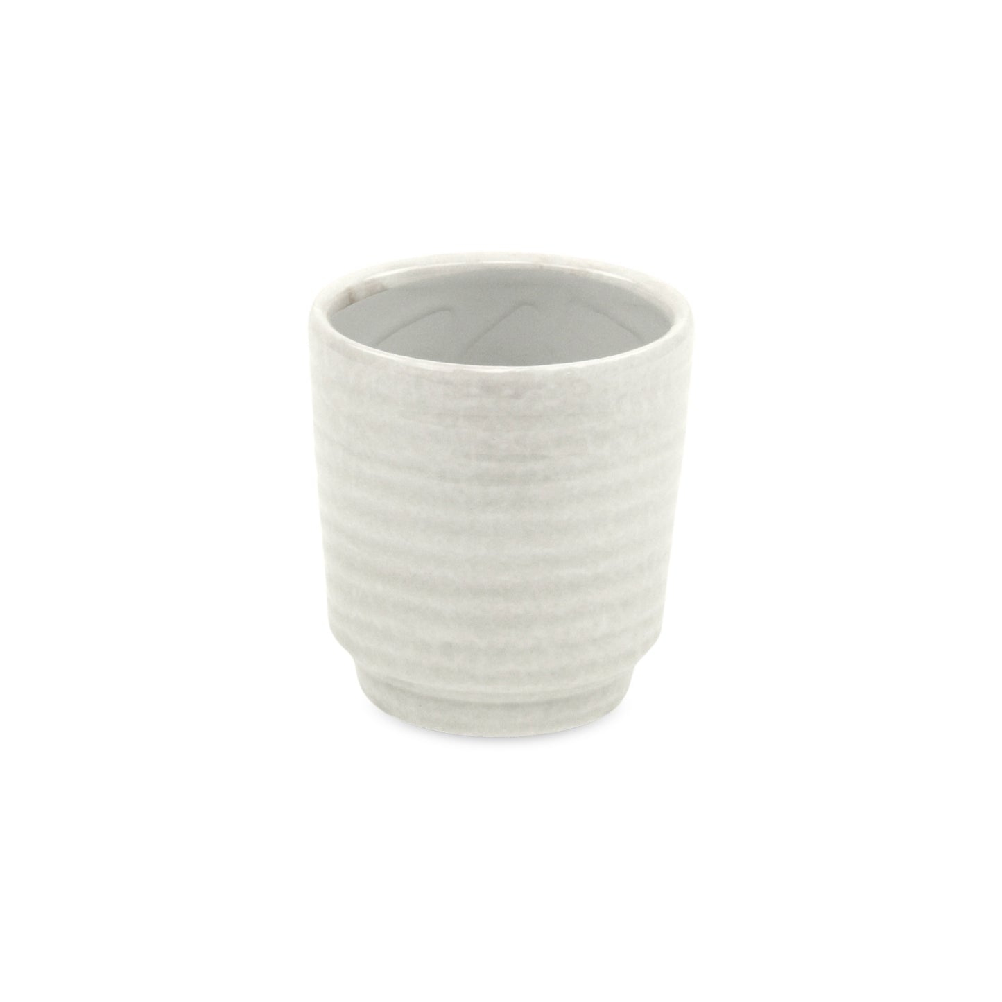 Celadi White Rippled Ceramic Pot