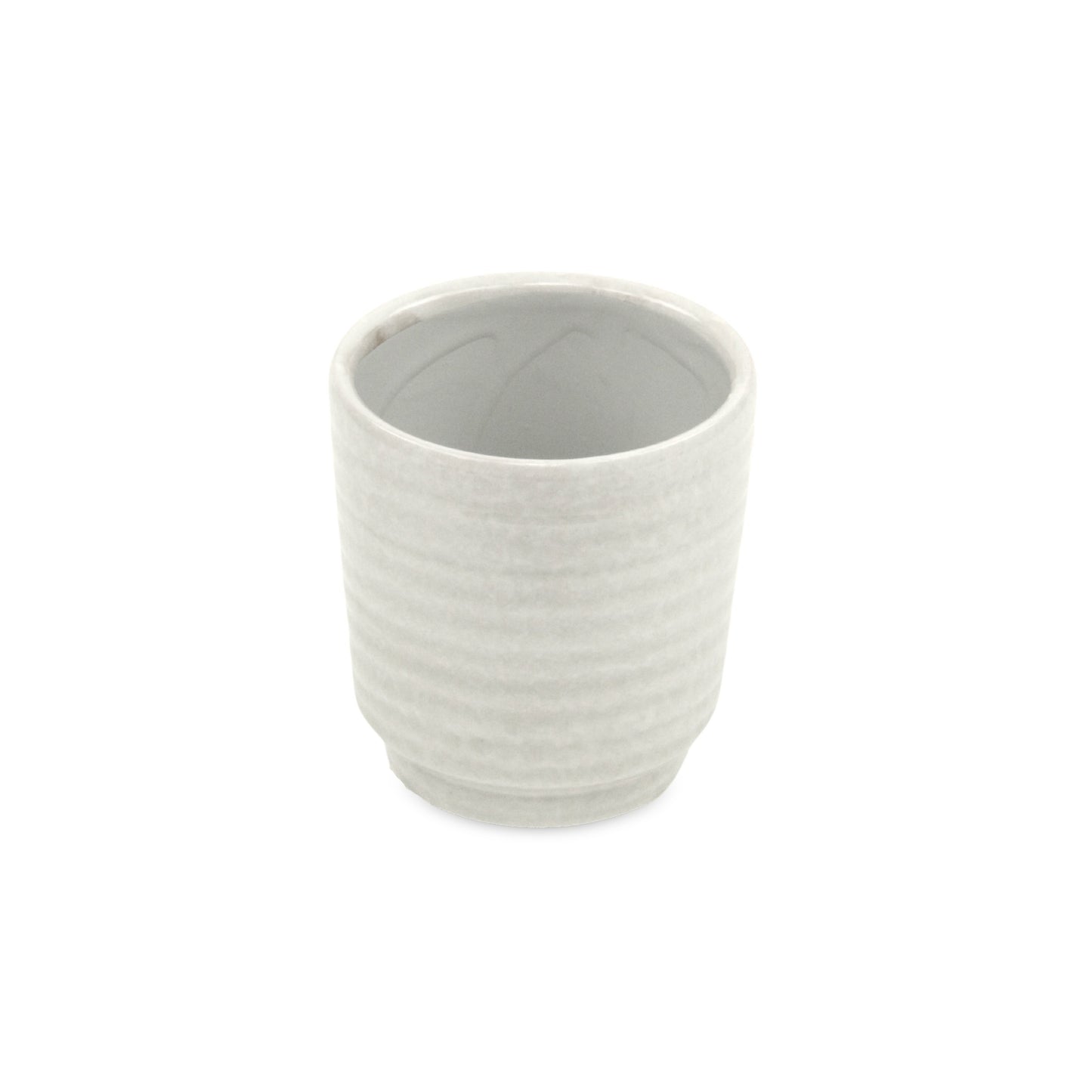 Celadi White Rippled Ceramic Pot