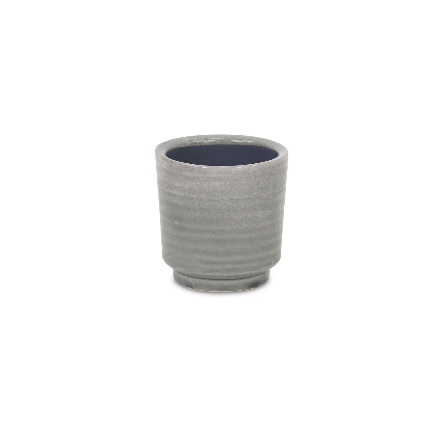 Celadi Gray Rippled Ceramic Pot