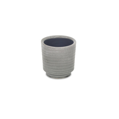 Celadi Gray Rippled Ceramic Pot