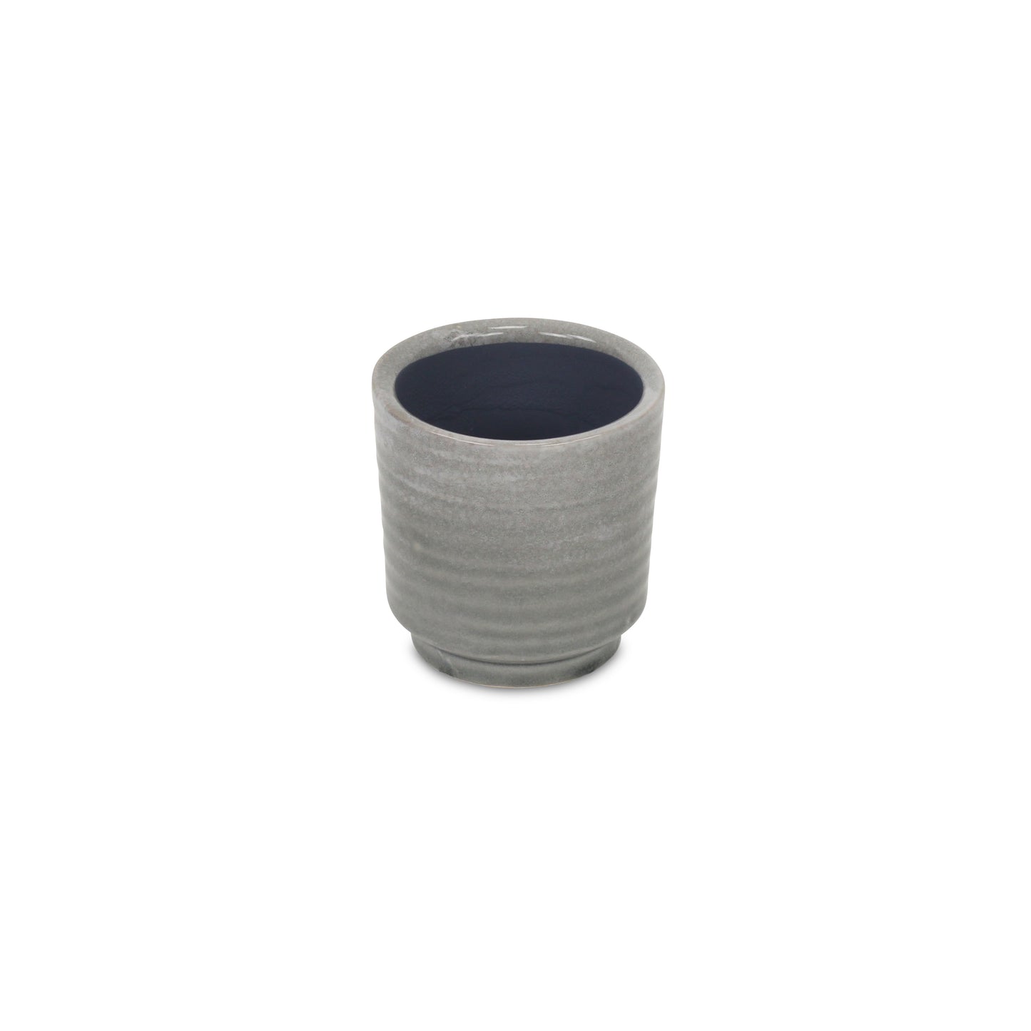 Celadi Gray Rippled Ceramic Pot