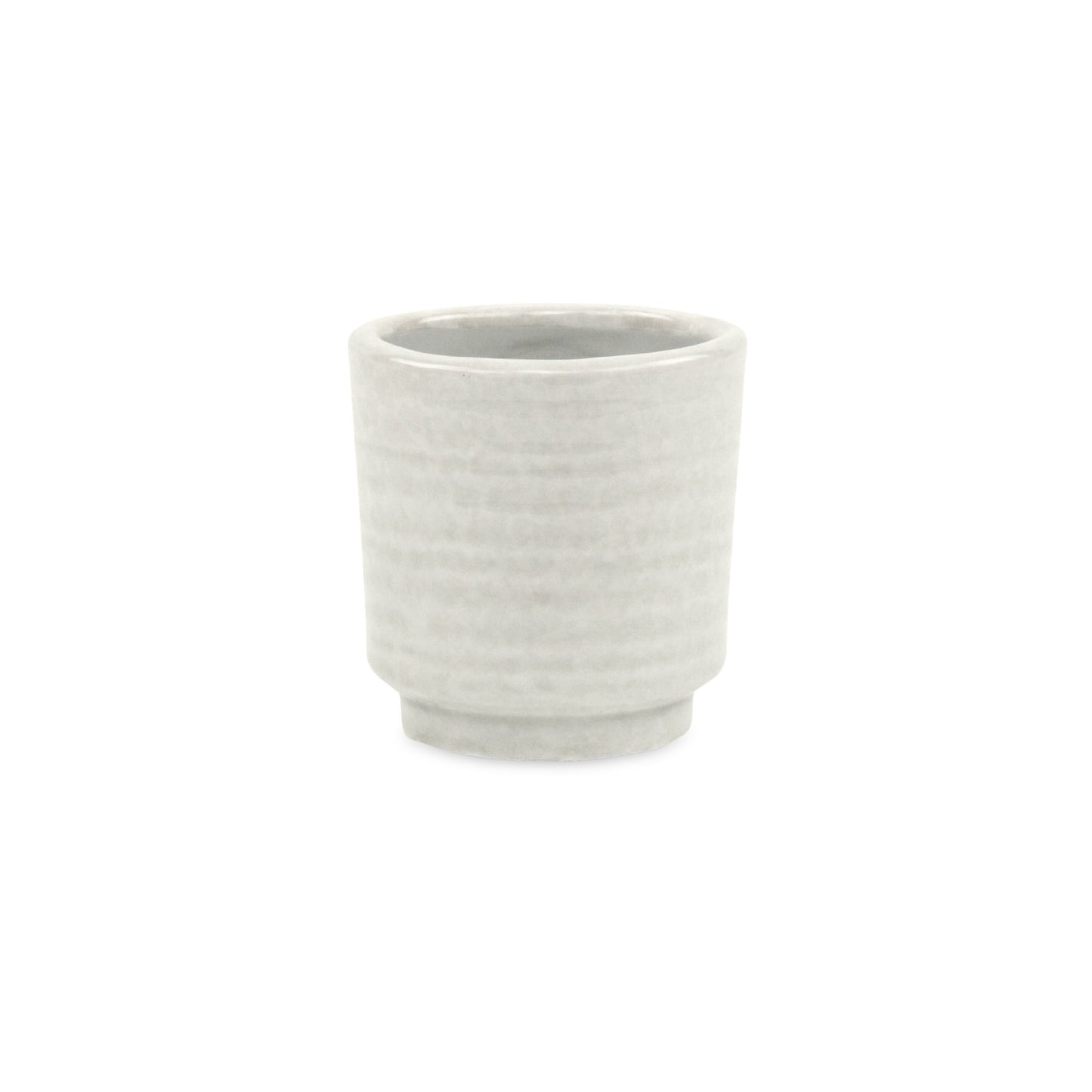 Celadi White Rippled Ceramic Pot