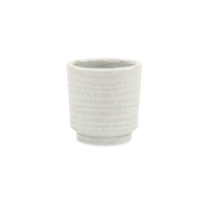 Celadi White Rippled Ceramic Pot