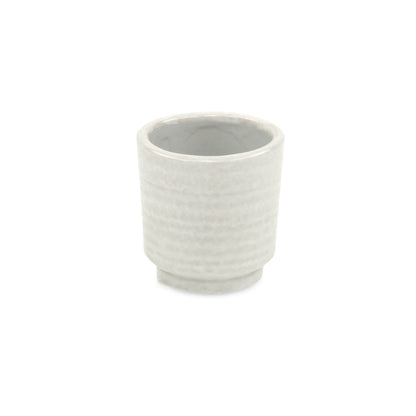 Celadi White Rippled Ceramic Pot