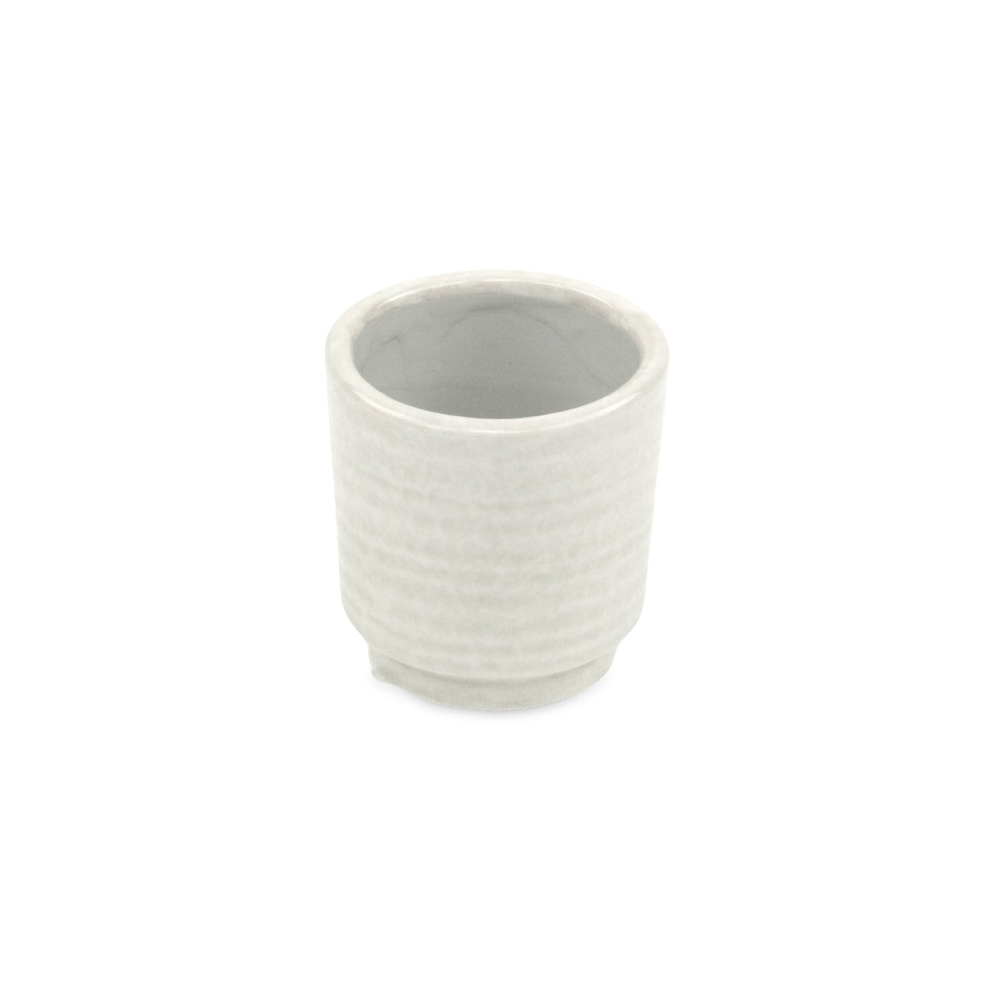 Celadi White Rippled Ceramic Pot