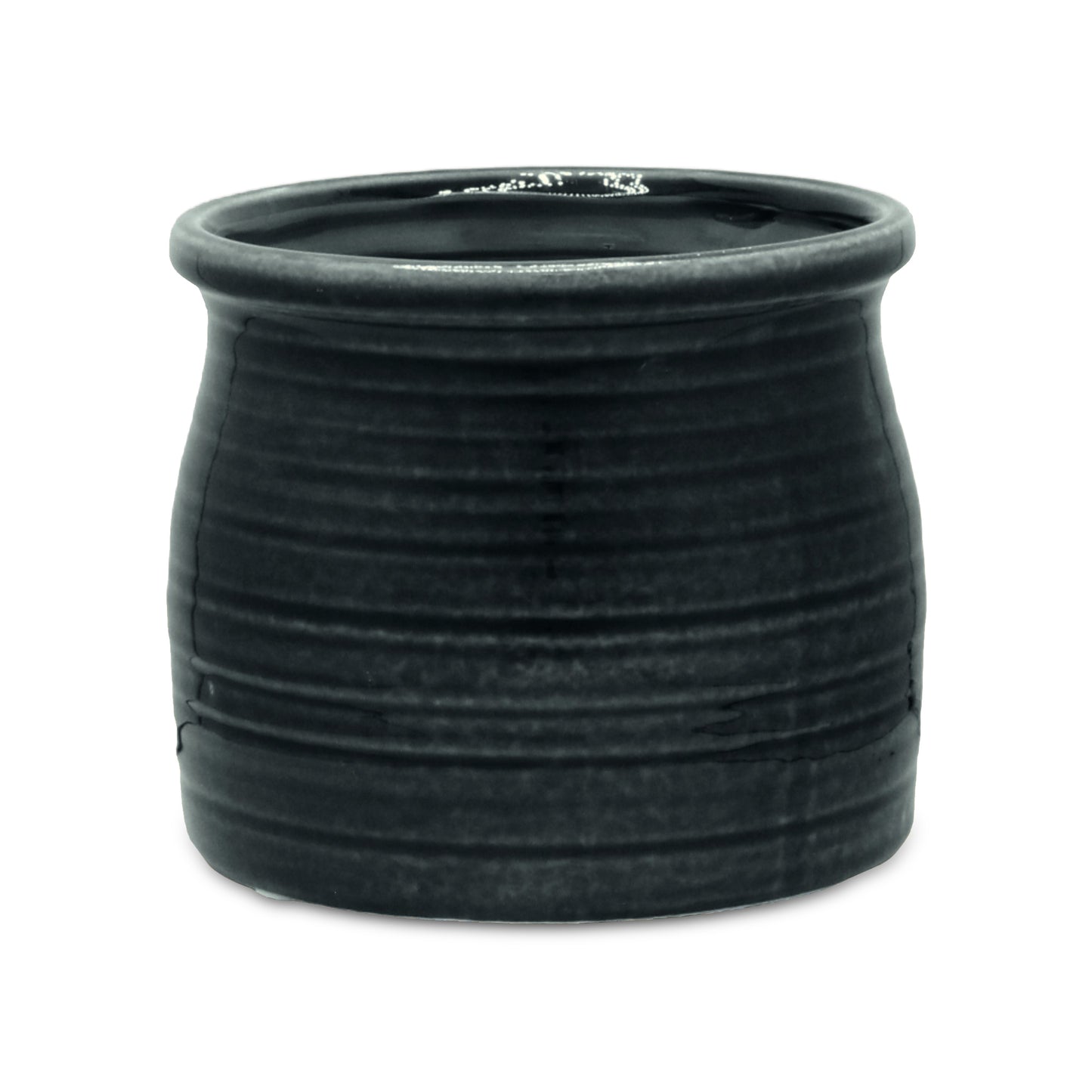 Kifon Dark Grey Curved Ceramic pot