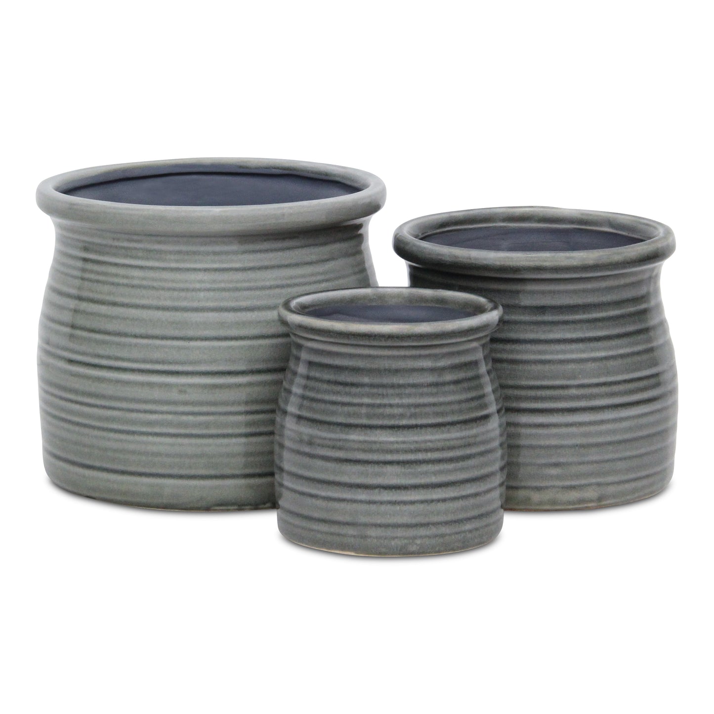 Kifon Grey Curved Ceramic pot