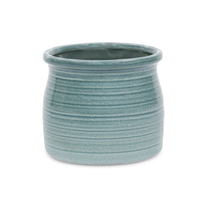 Kifon Blue-Green Curved Ceramic pot