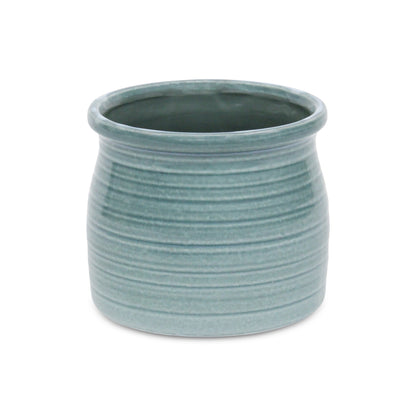 Kifon Blue-Green Curved Ceramic pot