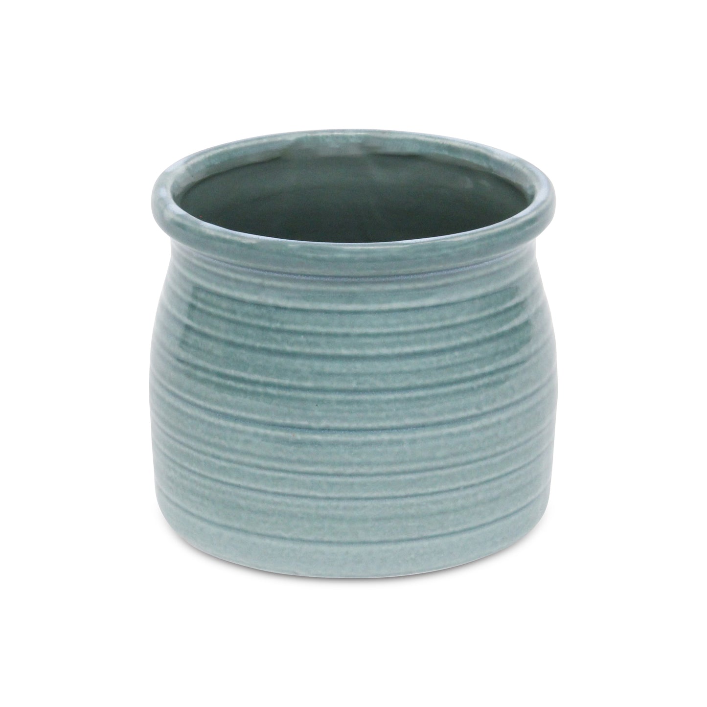 Kifon Blue-Green Curved Ceramic pot