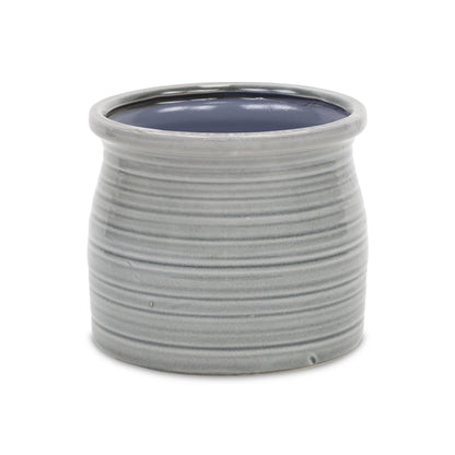 Kifon Grey Curved Ceramic pot