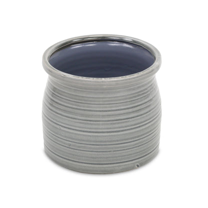 Kifon Grey Curved Ceramic pot