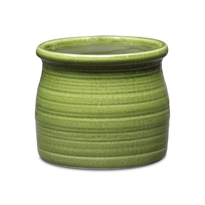 Kifon Olive Green Curved Ceramic pot