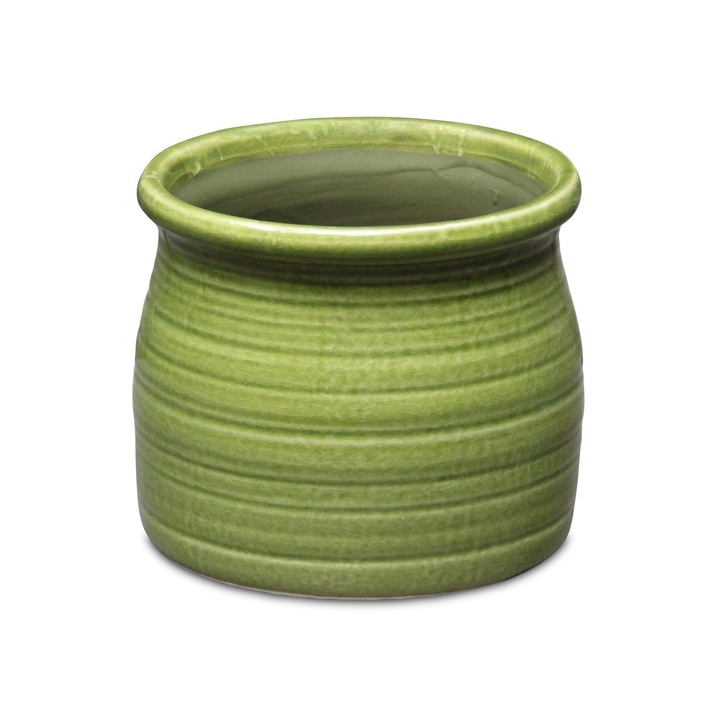 Kifon Olive Green Curved Ceramic pot