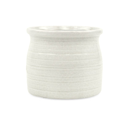 Kifon White Curved Ceramic pot