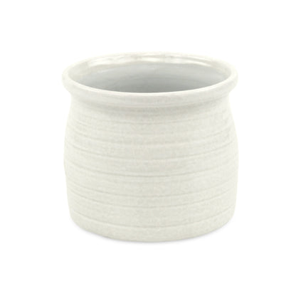 Kifon White Curved Ceramic pot