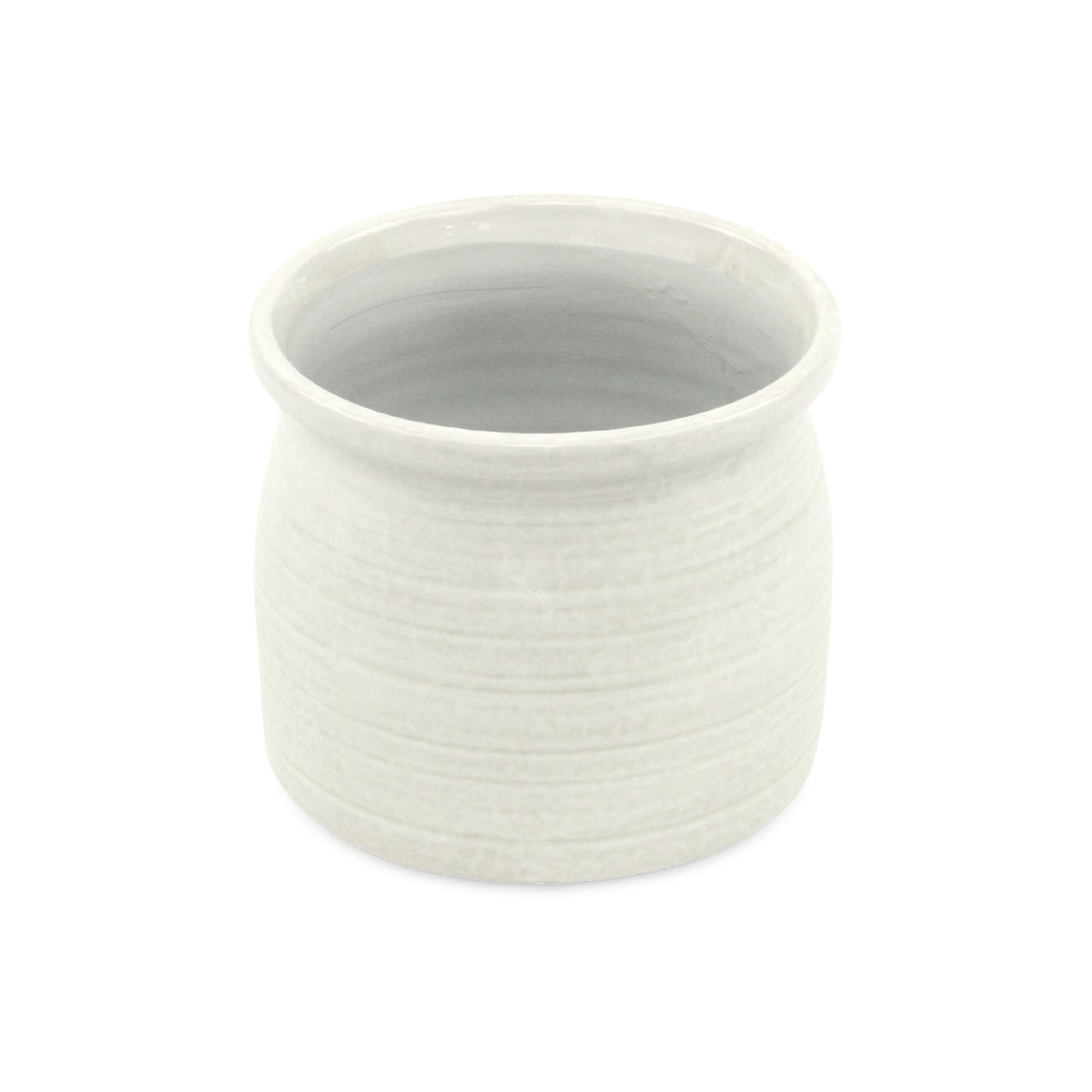 Kifon White Curved Ceramic pot