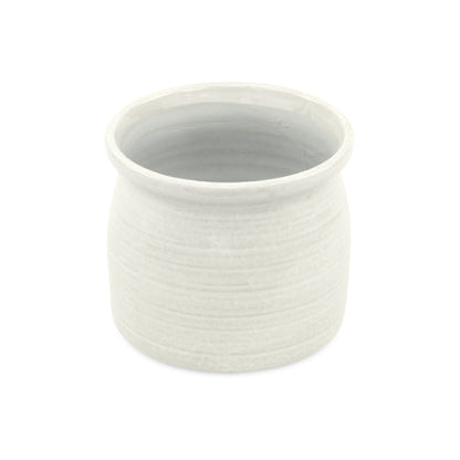 Kifon White Curved Ceramic pot