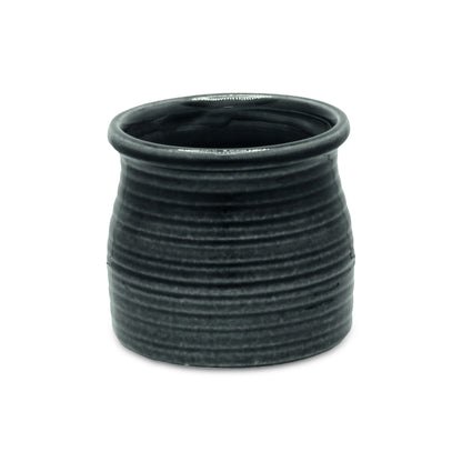 Kifon Dark Grey Curved Ceramic pot