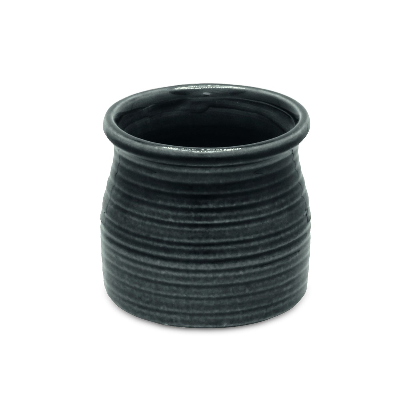 Kifon Dark Grey Curved Ceramic pot