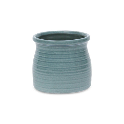 Kifon Blue-Green Curved Ceramic pot