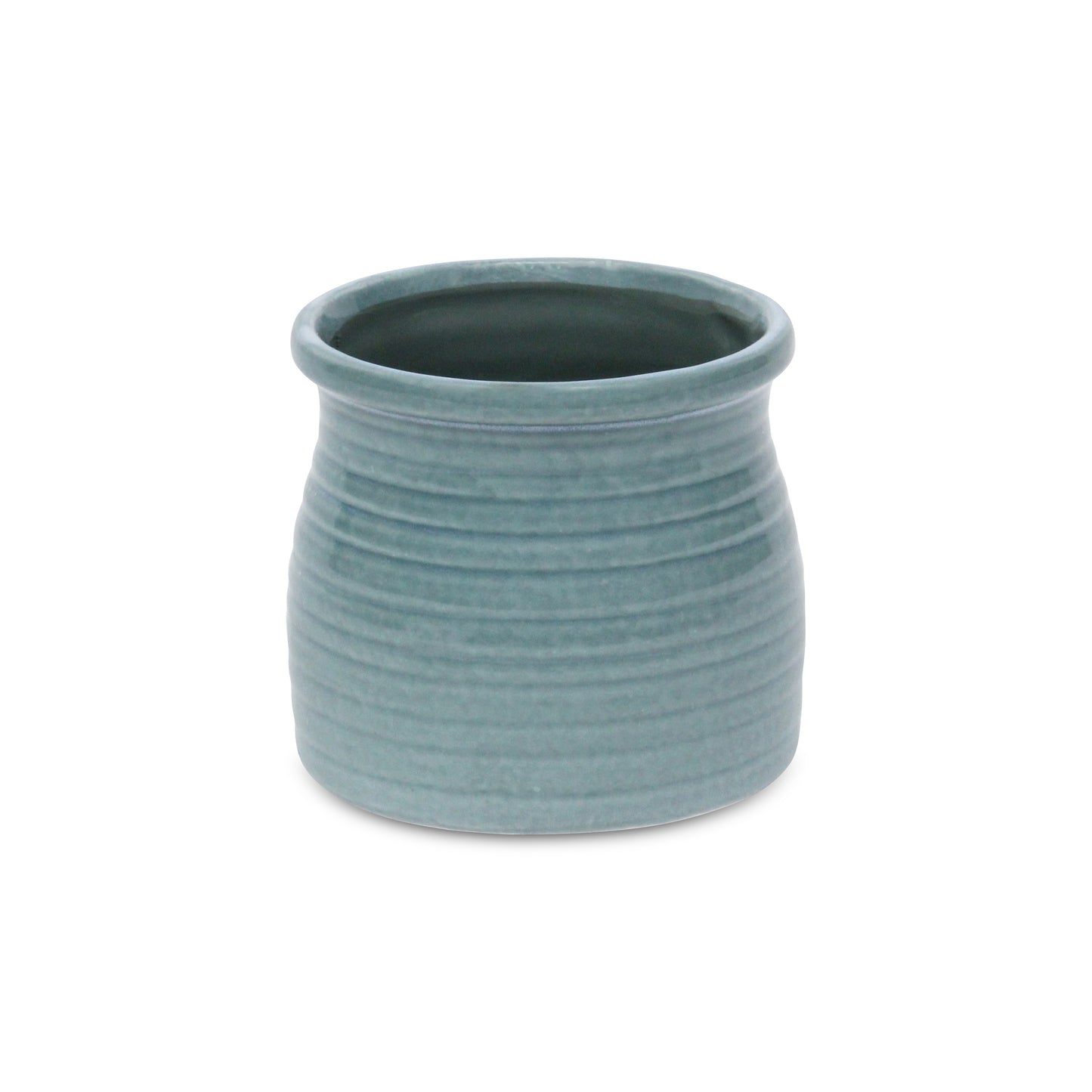 Kifon Blue-Green Curved Ceramic pot