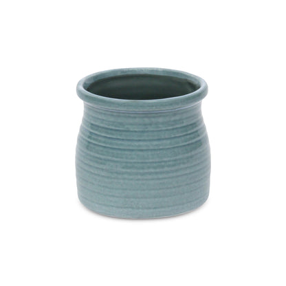 Kifon Blue-Green Curved Ceramic pot