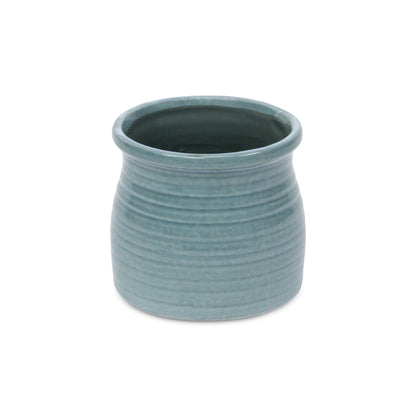 Kifon Blue-Green Curved Ceramic pot