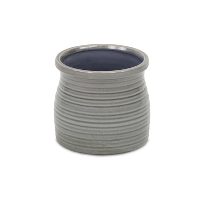 Kifon Grey Curved Ceramic pot