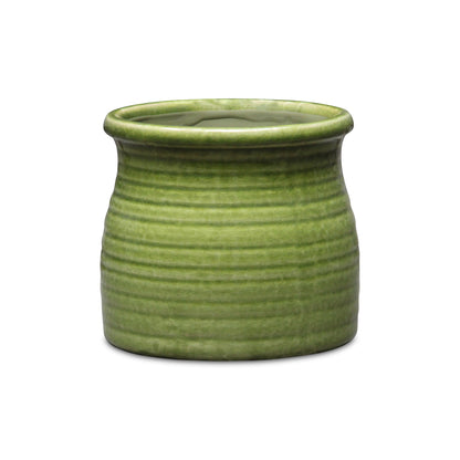 Kifon Olive Green Curved Ceramic pot