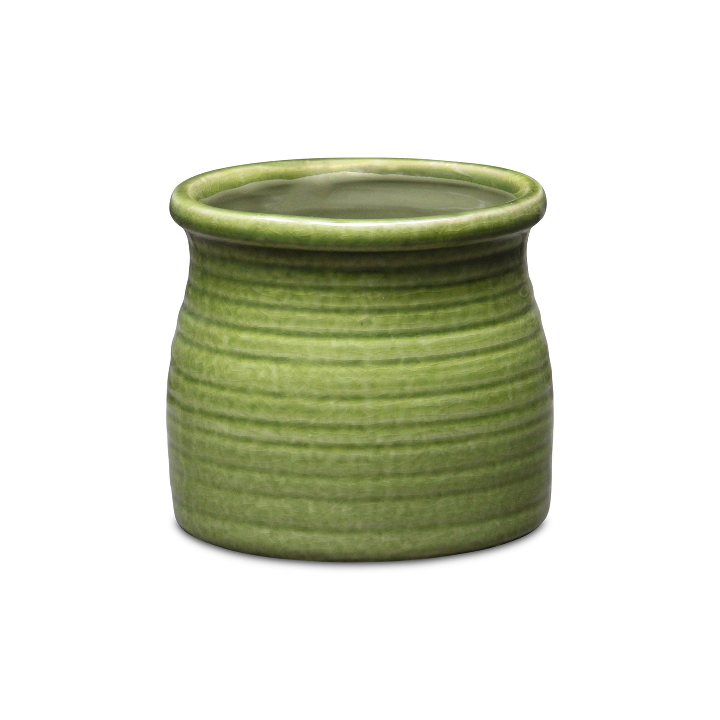 Kifon Olive Green Curved Ceramic pot