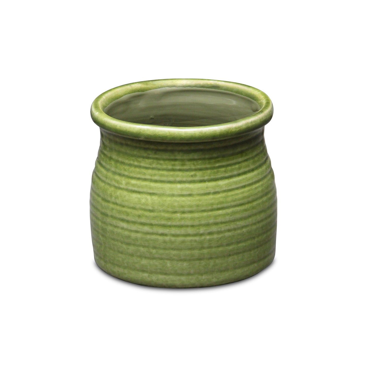 Kifon Olive Green Curved Ceramic pot