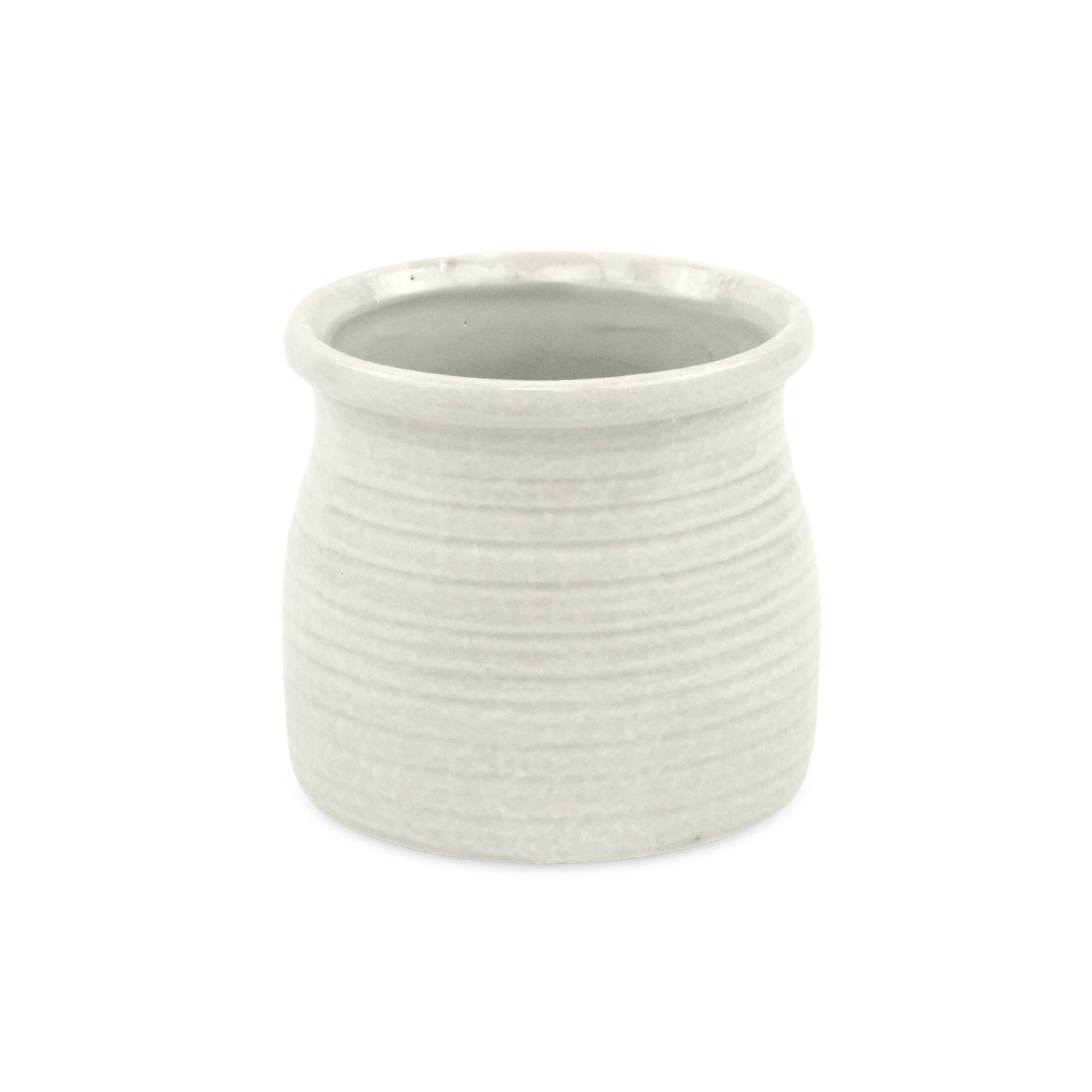 Kifon White Curved Ceramic pot