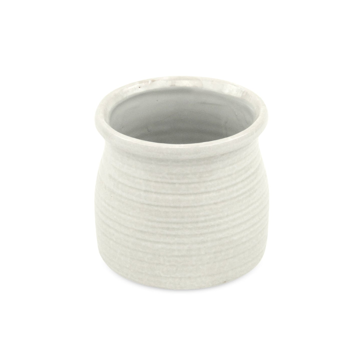 Kifon White Curved Ceramic pot