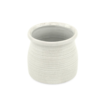 Kifon White Curved Ceramic pot