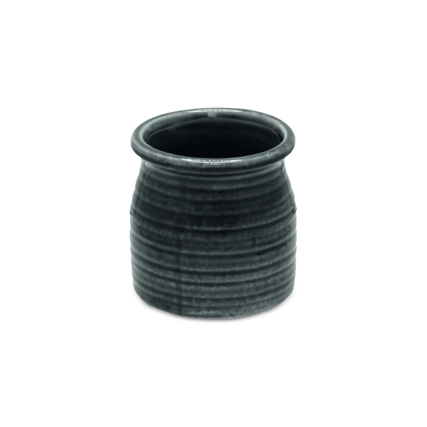 Kifon Dark Grey Curved Ceramic pot