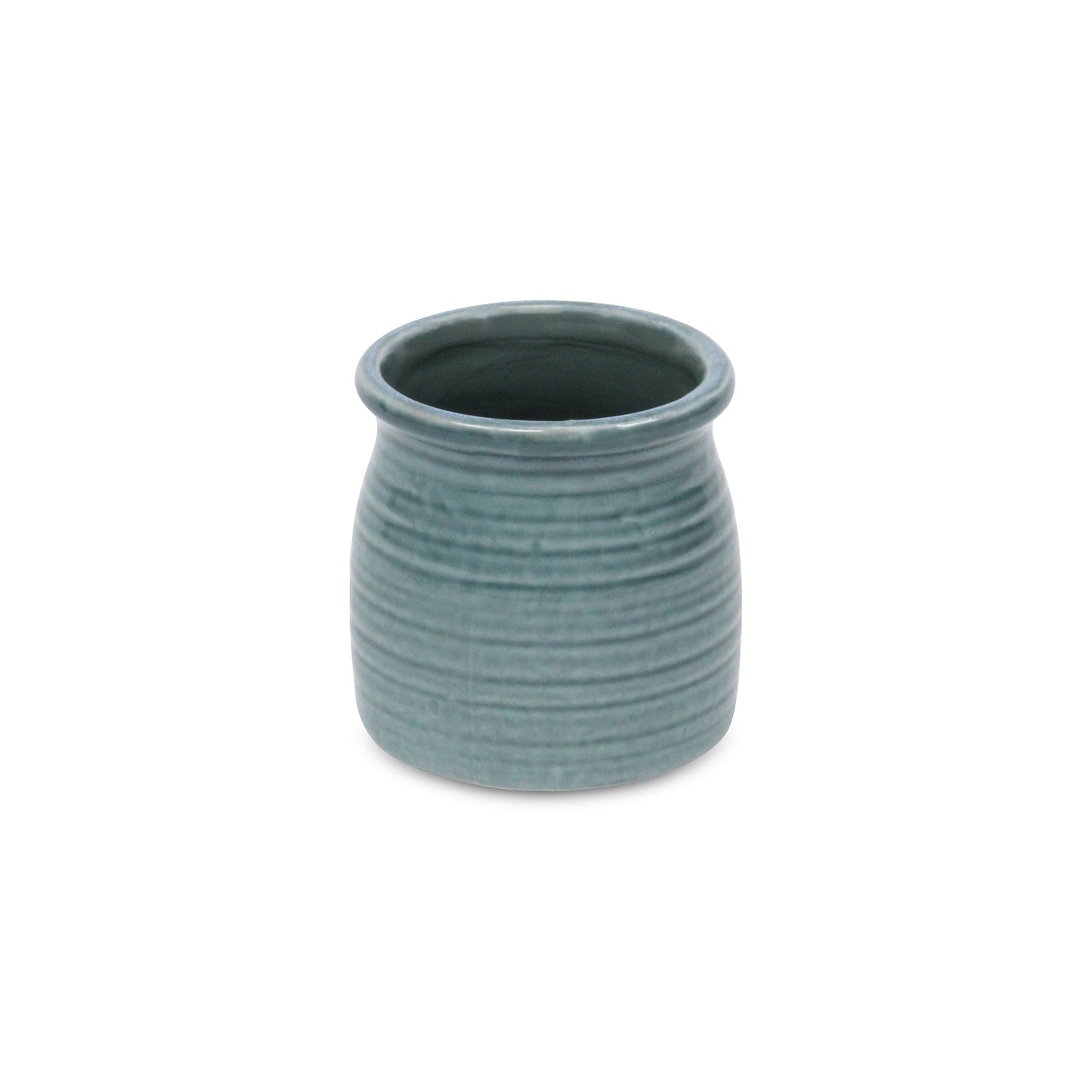 Kifon Blue-Green Curved Ceramic pot