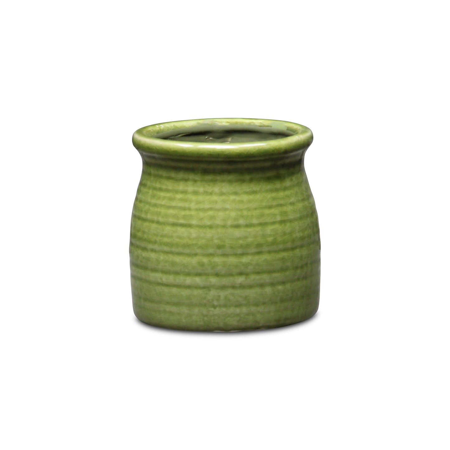 Kifon Olive Green Curved Ceramic pot