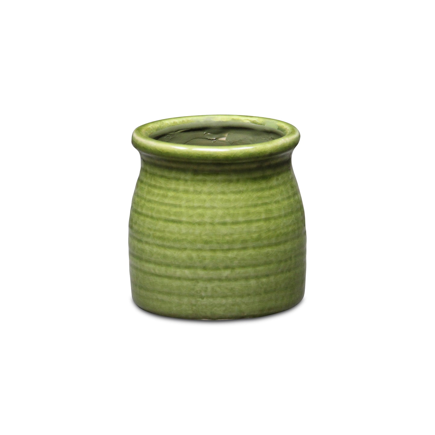 Kifon Olive Green Curved Ceramic pot