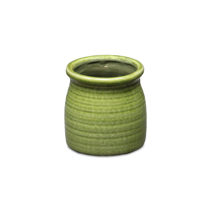 Kifon Olive Green Curved Ceramic pot