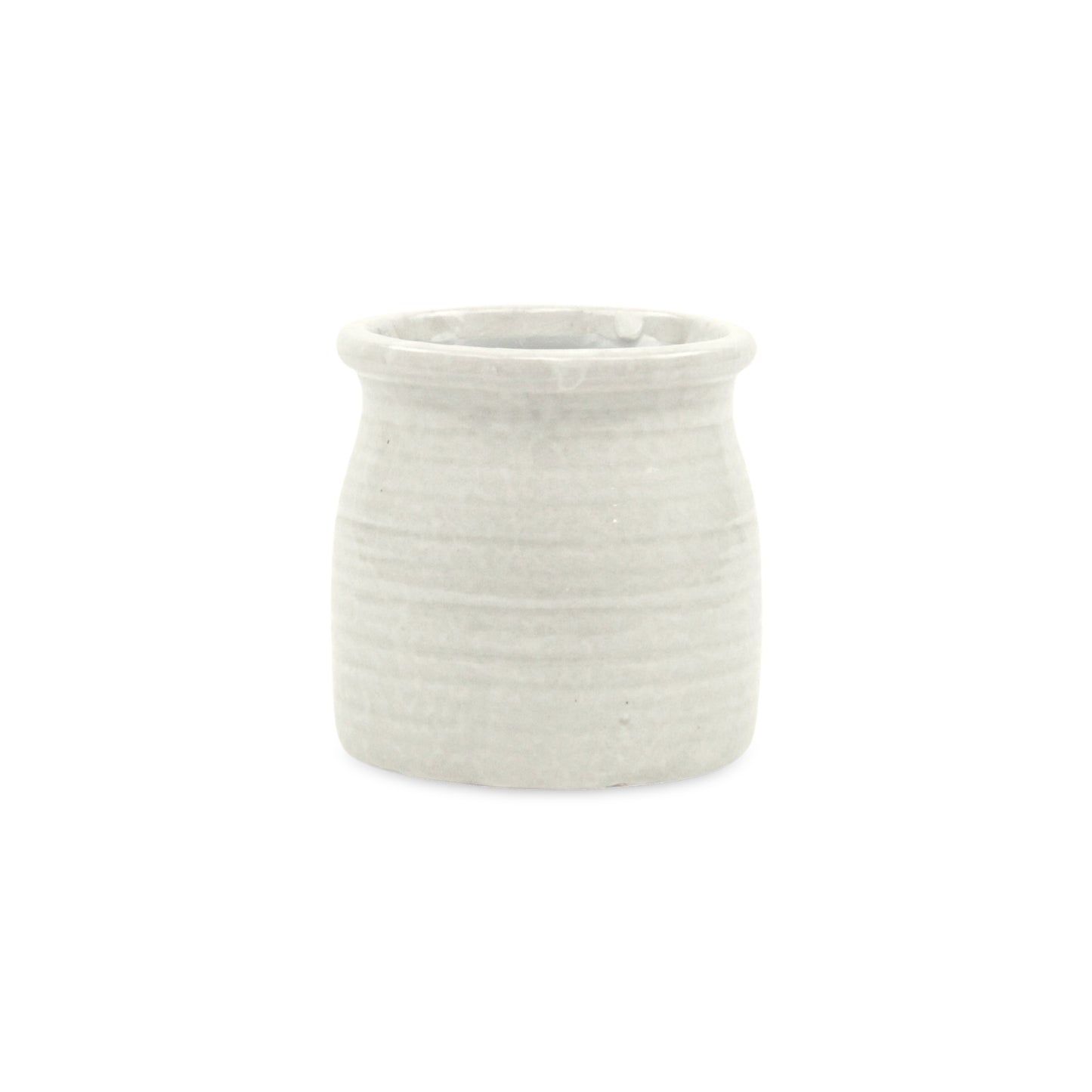 Kifon White Curved Ceramic pot