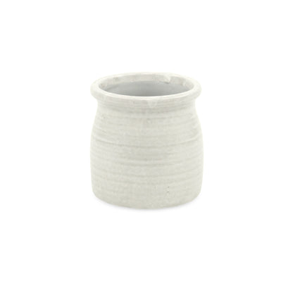 Kifon White Curved Ceramic pot