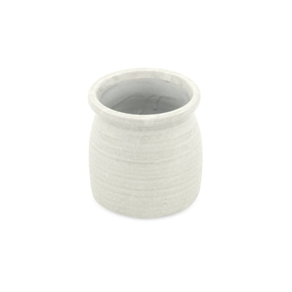 Kifon White Curved Ceramic pot