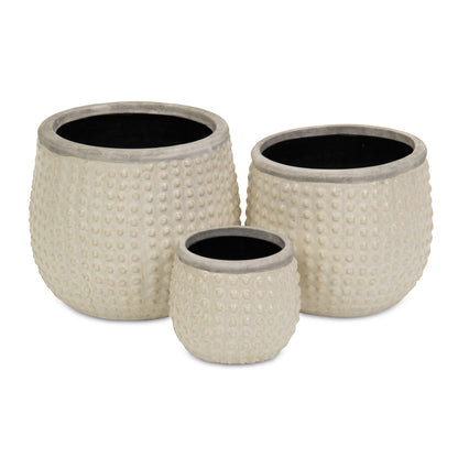 Osanna Curved Beige Ceramic Pot