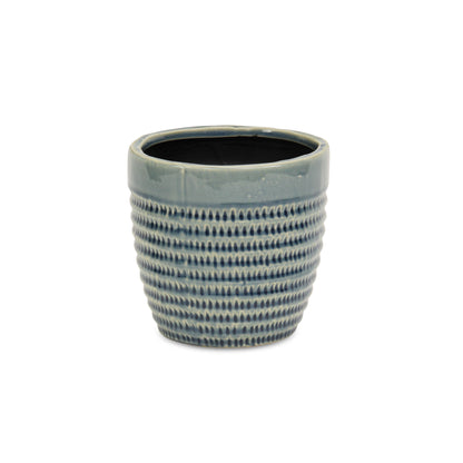 Idola Tapered Blue Ceramic Pot