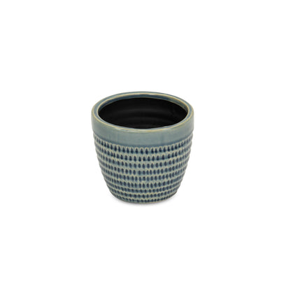 Idola Tapered Blue Ceramic Pot