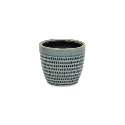 Idola Tapered Blue Ceramic Pot